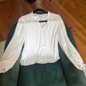 Current Air off-white blouse — pleats!